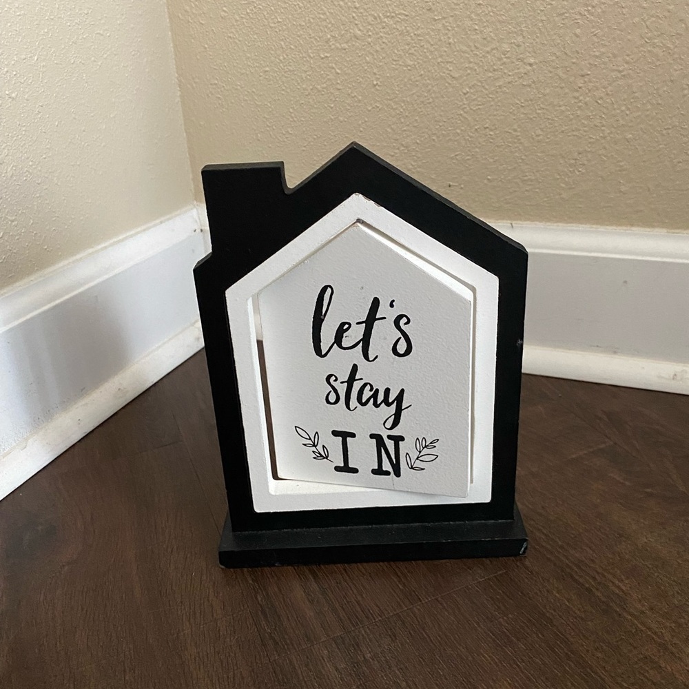 Let’s stay in/ let’s go out flip sign